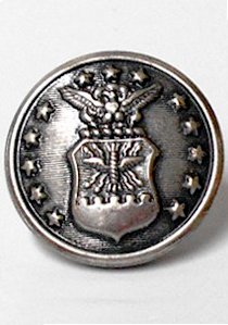 Novelty Button - Air Force Jacket or Coat Shank Button - 23mm - Antique Silver 7/8"