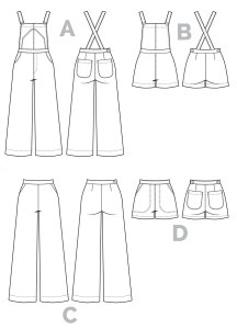 Closet Core - Jenny Overalls + Trousers + Shorts Sewing Pattern