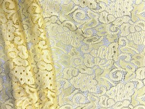 Celebration Stretch Lace Fabric - Yolo Yellow