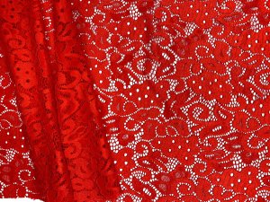 Celebration Stretch Lace Fabric - Ravishing Red
