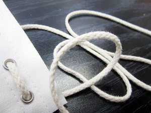 Cotton Cord - 1/8" Cotton Draw Cord - Ivory for use in drapery, garment drawcord and corset lacing cord