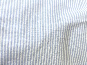 Cotton Seersucker Fabric - Blue-White Stripe
