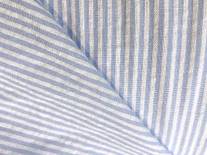 Cotton Seersucker Fabric - Blue-White Stripe
