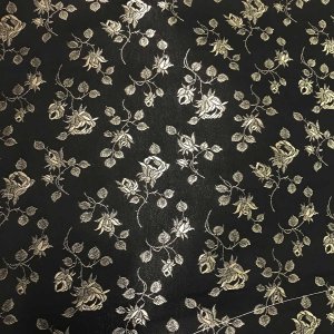 Coutil - Black and Champagne Brocade Corseting Fabric, Priced per 1/2 yd