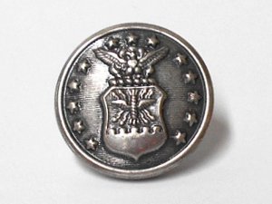 Air Force Metal Button - Antique Silver