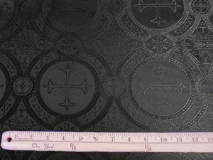 Wholesale Church Brocade - Black, view with ruler