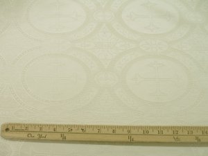 Wholesale Church Brocade - Cream, view with ruler