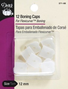 Dritz Boning Caps - 12 White caps for Flexicurve Boning