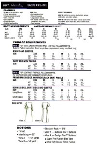 LJ Designs #847 yardage chart