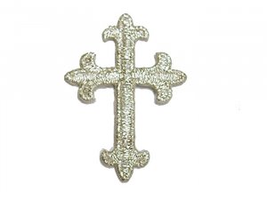 Fleury Latin Cross applique #17864 - Silver-Metallic