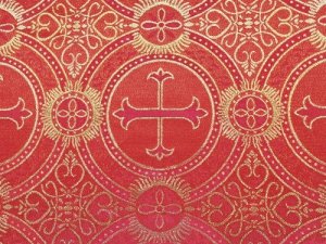 Wholesale Metallic Church Brocade - Traditional - Red-Gold-Red