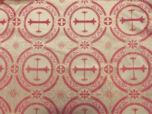 Wholesale Metallic Church Brocade - Traditional - Red-Gold