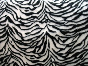 Minky Animal Print Fur Fabric - Zebra, alternate view
