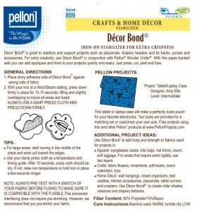 Pellon - 809 Decor Bond instruction sheet