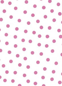 Oilcloth vinyl fabric - Pink Polka dots on White