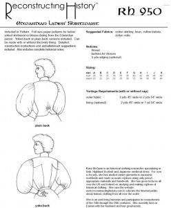 Reconstructing History Pattern #RH950 - Edwardian Ladies' Shirtwaist or Blouse