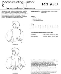 Reconstructing History Pattern #RH950 - Edwardian Ladies' Shirtwaist or Blouse