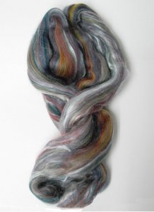 Merino Wool & Silk Blend Roving color "Diablo"