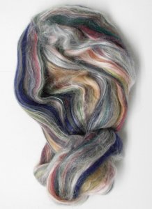 Merino Wool & Silk Blend Roving color "Jamaica"