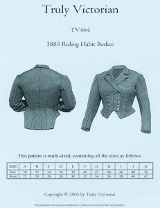 1883 Riding Habit Bodice from Truly Victorian patterns