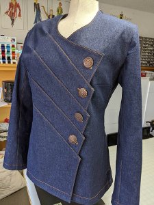 Dana Marie Sewing Pattern #1060 - Sawtooth Jacket - denim jacket front2