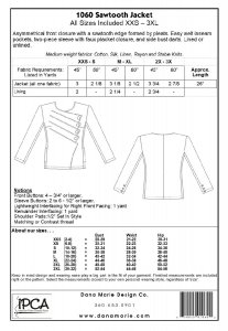 Dana Marie Sewing Pattern #1060 - Sawtooth Jacket - back