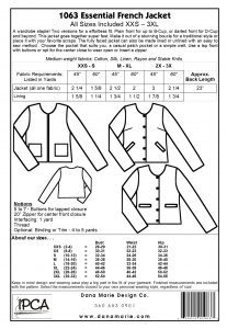 Dana Marie Sewing Pattern #1063 - The Essential French Jacket