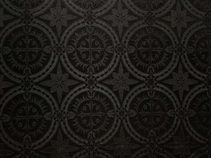 Damascene Church Brocade Fabric - Black
