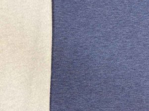 Drake Sweatshirt Fleece - Navy and White Cotton Blend Fabric from Telio & Cie
