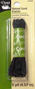 Dritz #9342B - Round Cord Elastic - Black