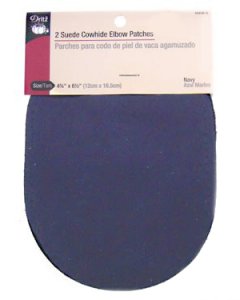 Dritz- Suede Cowhide Elbow Patches, 2 Count Navy