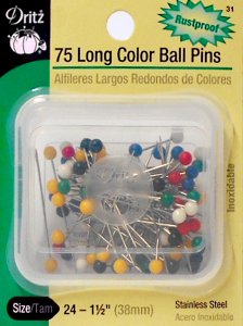 Dritz #31 Long Color Ball Pins - 75 Count