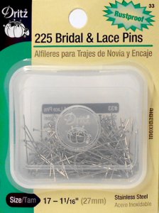 Dritz #33 Bridal & Lace Pins -  225 Count