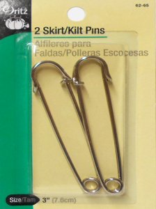 Dritz #62-65 Skirt or Kilt Pins-Silver