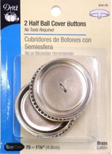 Dritz 2 Half Ball Cover Button Refill, Size 75