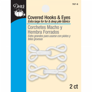 Dritz 2 Covered Hooks and Eyes 767- White