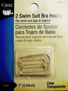 Dritz- Swim Suit Bra Hooks #99-1-61  - Clear, 1"
