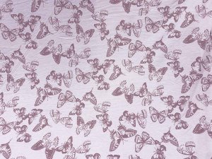 Imported French Terry Knit Fabric - Butterflies Lavender-Mauve