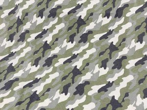 Imported French Terry Knit Fabric - Camo Green