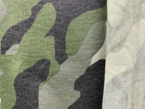 Imported French Terry Knit Fabric - Camo Green