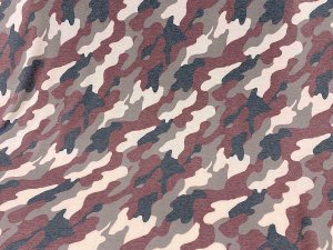 Imported French Terry Knit Fabric - Camo Wine