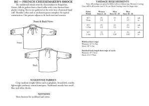 Folkwear #102 - French Cheesemaker's Smock Sewing Pattern
