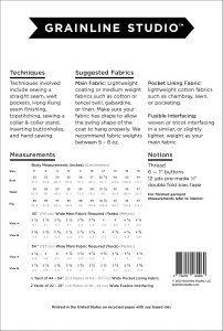 Grainline Studio - Cortland Trench Sewing Pattern