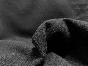 Classic Wool Blend Melton Coating Fabric - Black