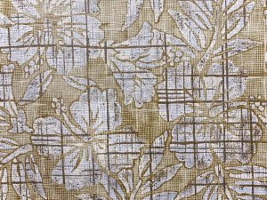 Kahala Linen-Cotton Fabric by Tori Richard - Beige Flower