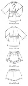 Liesl + Co - Wynwood Robe + Sleep Shorts Sewing Pattern - flats