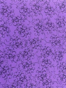 Quilting Cotton Print Fabric - Elegant Scroll Purple by Loralie Harris