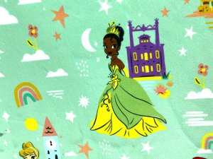 Minky Apparel Plush Fabric - Disney Princess Tossed - Tiana from The Princess and the Frog