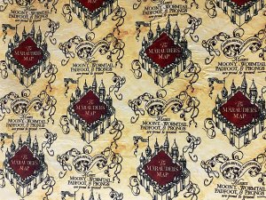 Minky Apparel Plush Fabric - Harry Potter - Maurader's Map