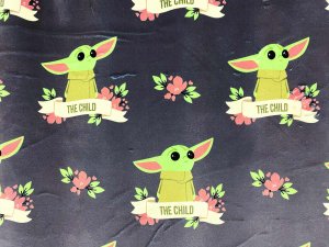 Minky Apparel Plush Fabric - Star Wars - The Mandalorian - Baby Yoda The Child